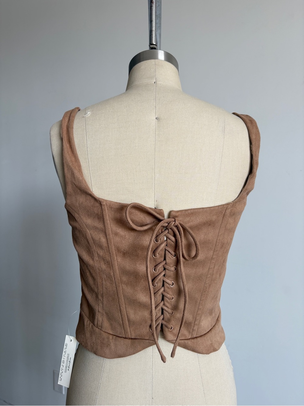 $259 NWT For Love & Lemons Rose Beaded Floral Bustier in Light Brown Sz XXS - Picture 11 of 13